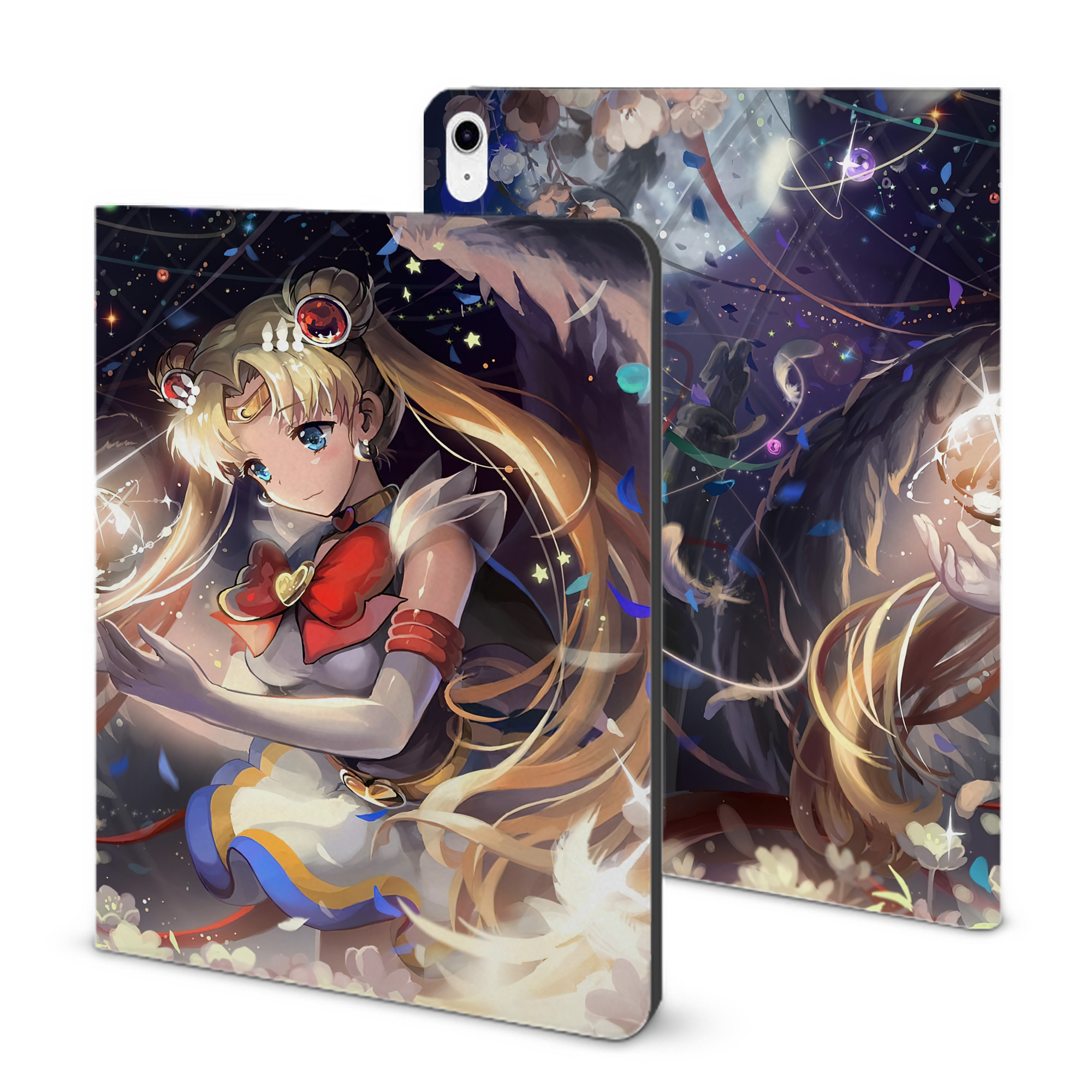 （画像用） 美少女戦士セーラームーン Sailor Moon IPad ケース ブック型 PUレザー TPU 耐衝撃 軽量 薄型 ペン収納なし 全面保護 IPad 各モデル対応